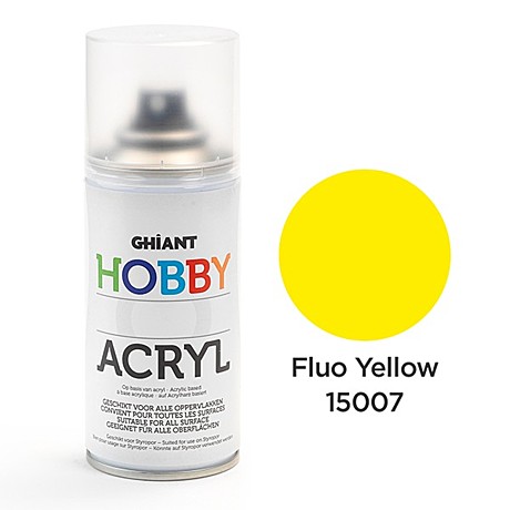 Ghiant Акриловая краска в аэрозоле Hobby 150мл флюоресцентный желтый