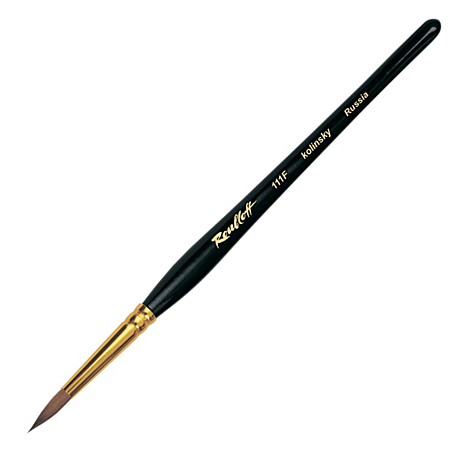 Кисть Колонок круглая кор. черная ручка, фигурная № 1  (Roubloff ART)