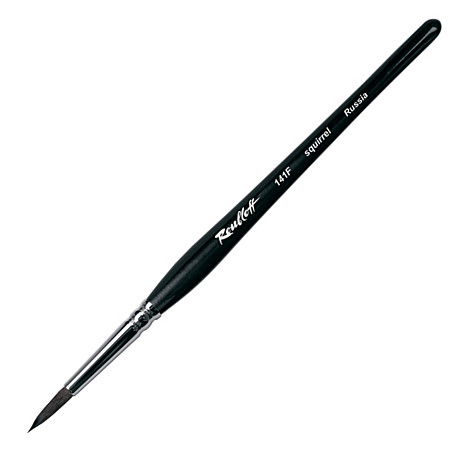 Кисть Белка круглая кор. черная ручка, фигурная №0  (Roubloff ART)
