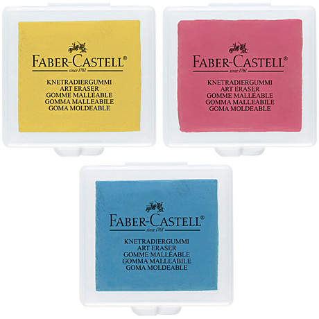 Ластик-клячка FABER-CASTELL, 40х35х10 мм, мягкий, цветной ассорти, 127321